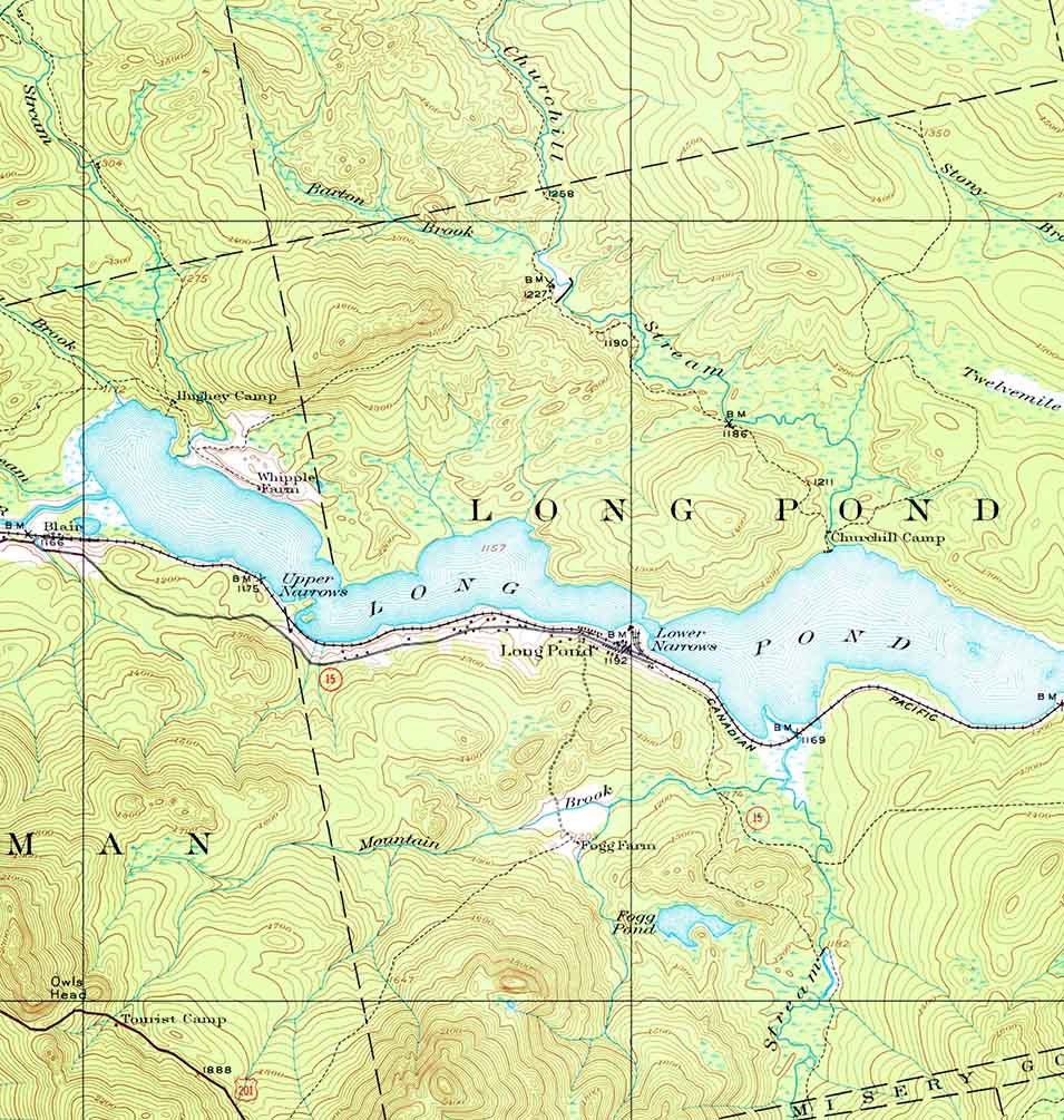 1922 Topo Map of Long Pond Maine Thorndike