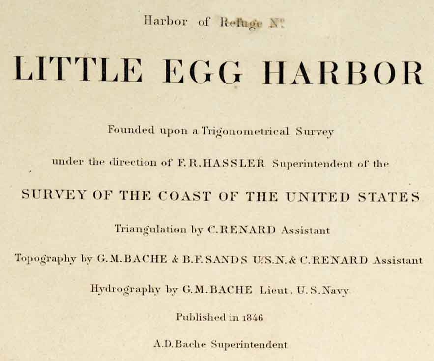 1846 Nautical Map of Little Egg Harbor New Jersey