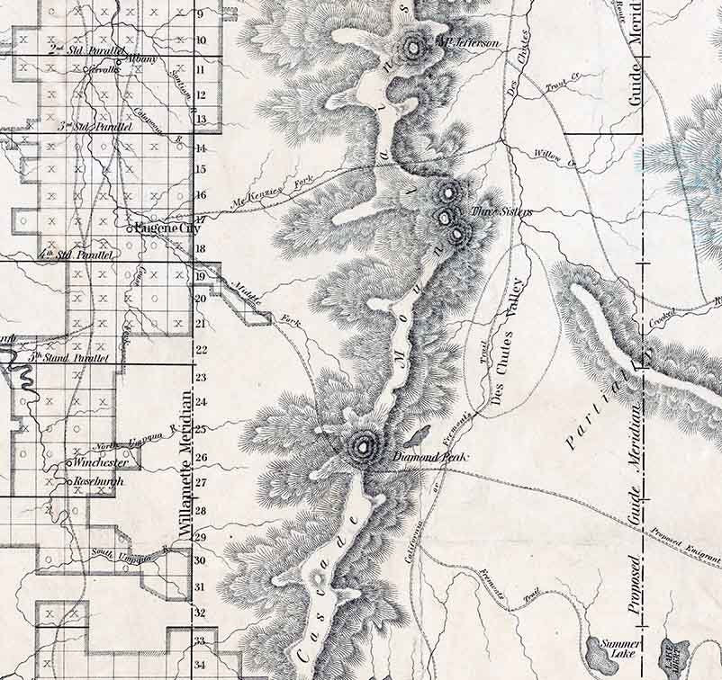 1861 Diagram Map of Oregon