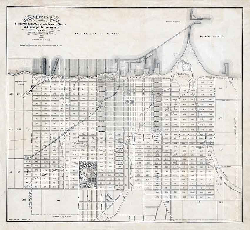 1871 Map of the city of Erie Pennsylvania