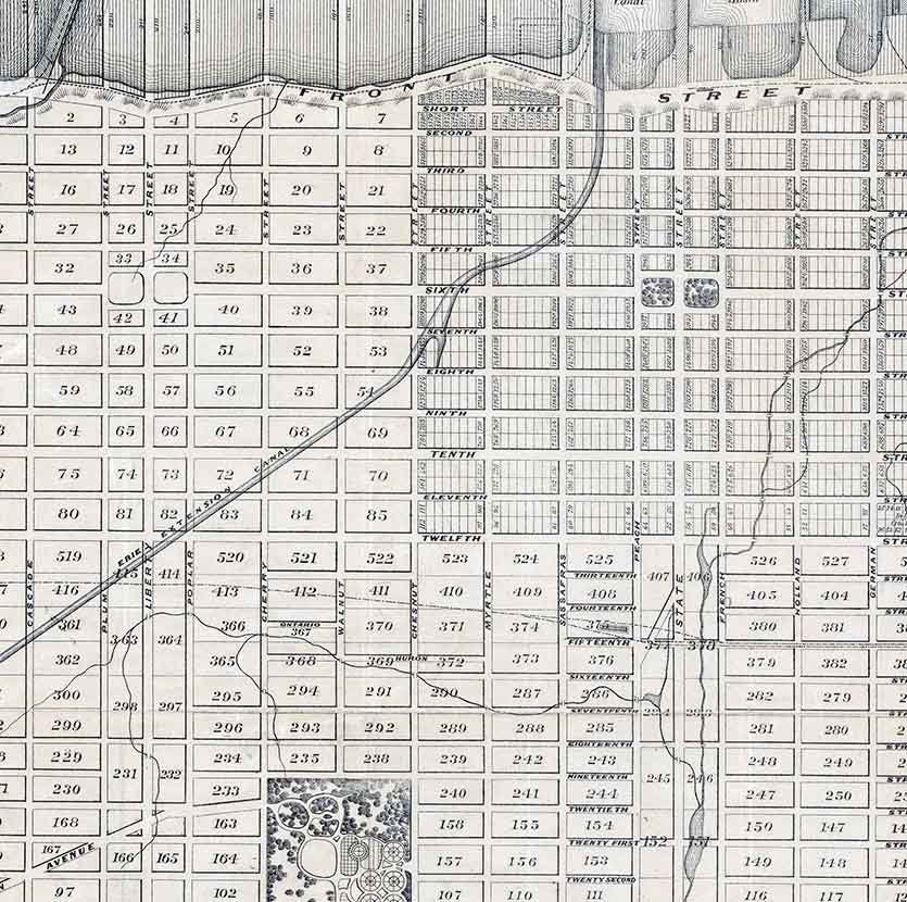 1871 Map of the city of Erie Pennsylvania