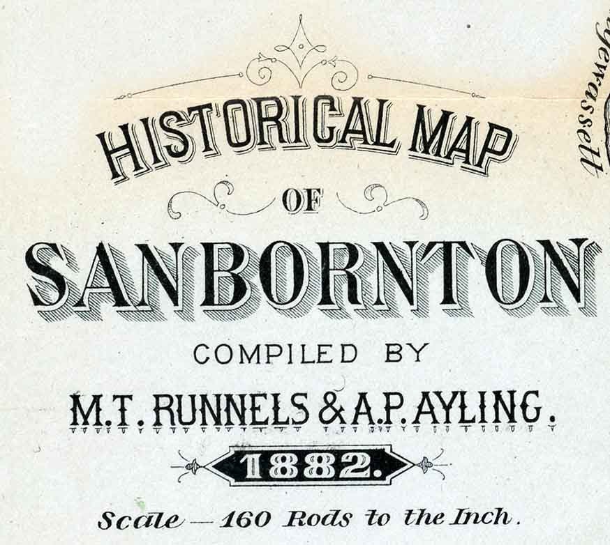 1882 Map of Sanbornton New Hampshire