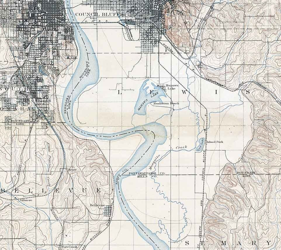 1898 Map of Omaha Nebraska and Vicinity