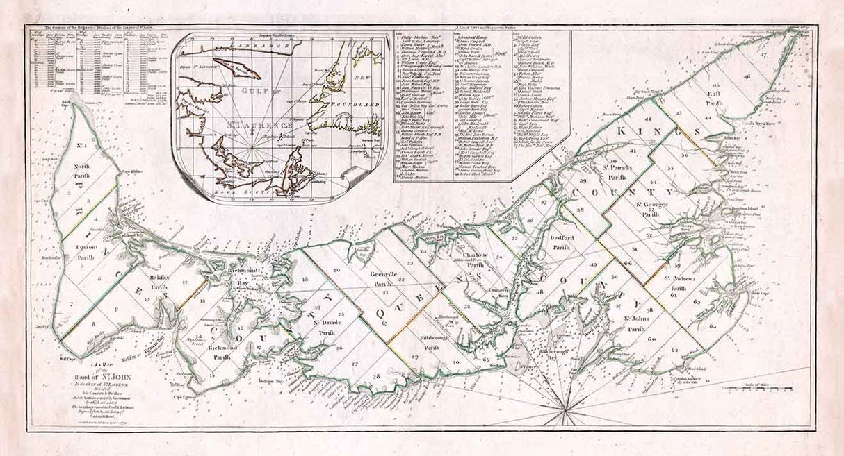 1776 Map of Prince Edward Island Canada