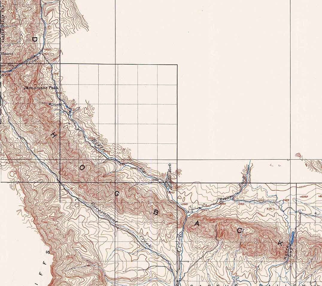 1906 Topo Map of Grand Hogback Colorado