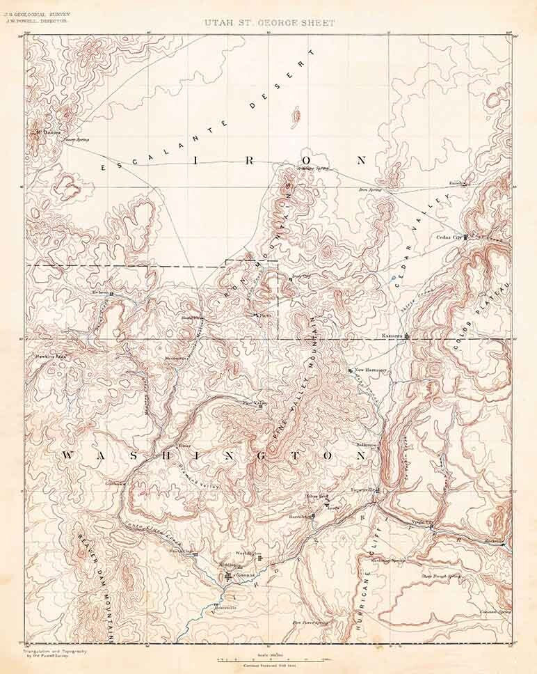 1885 Topo Map of St George Utah