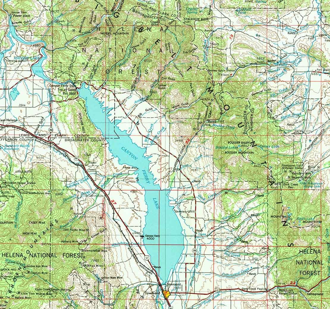 1958 Topo Map of White Sulphur Springs Montana Big Belt Mountains