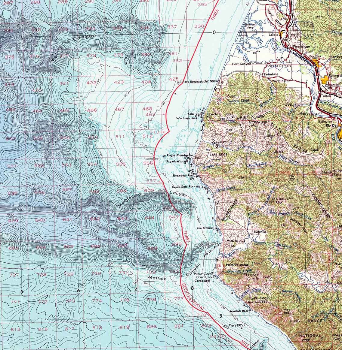 1958 Topo Map of Eureka California