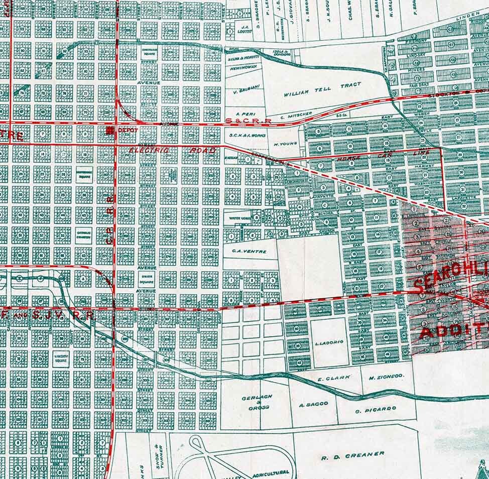 1896 Map of Stockton California