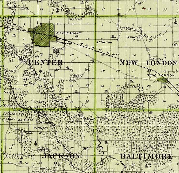 1875 Map of Henry County Iowa