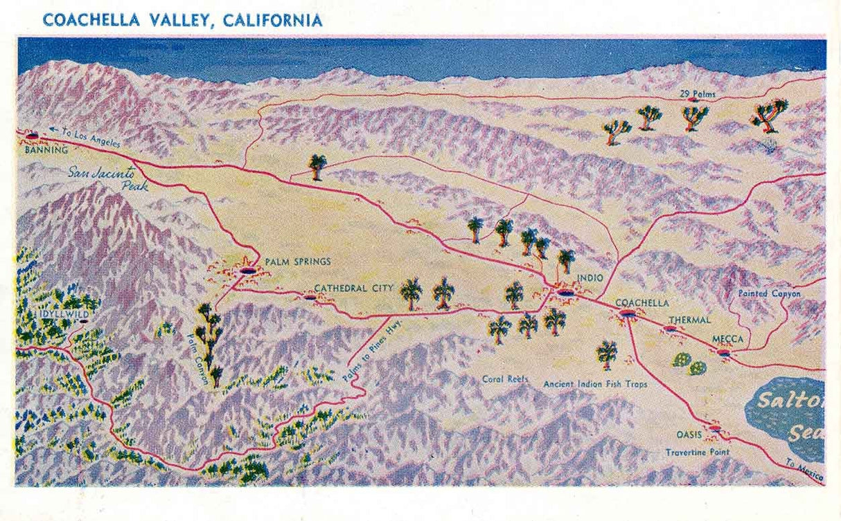 1940s Map of Coachella Valley California