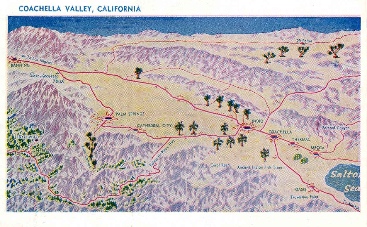 1940s Map of Coachella Valley California