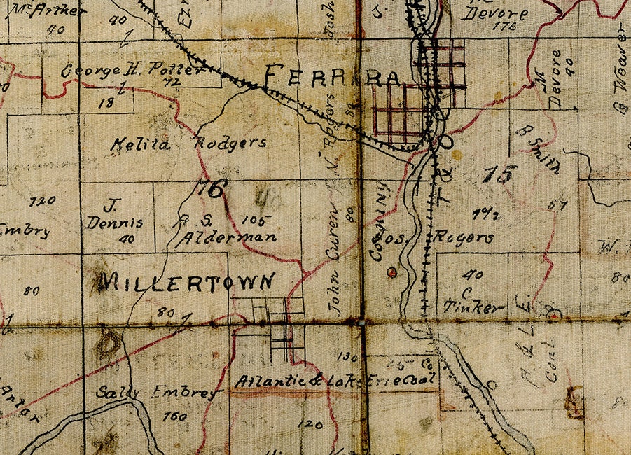1890s Map & Photo Oil Fields Perry County Ohio Monroe