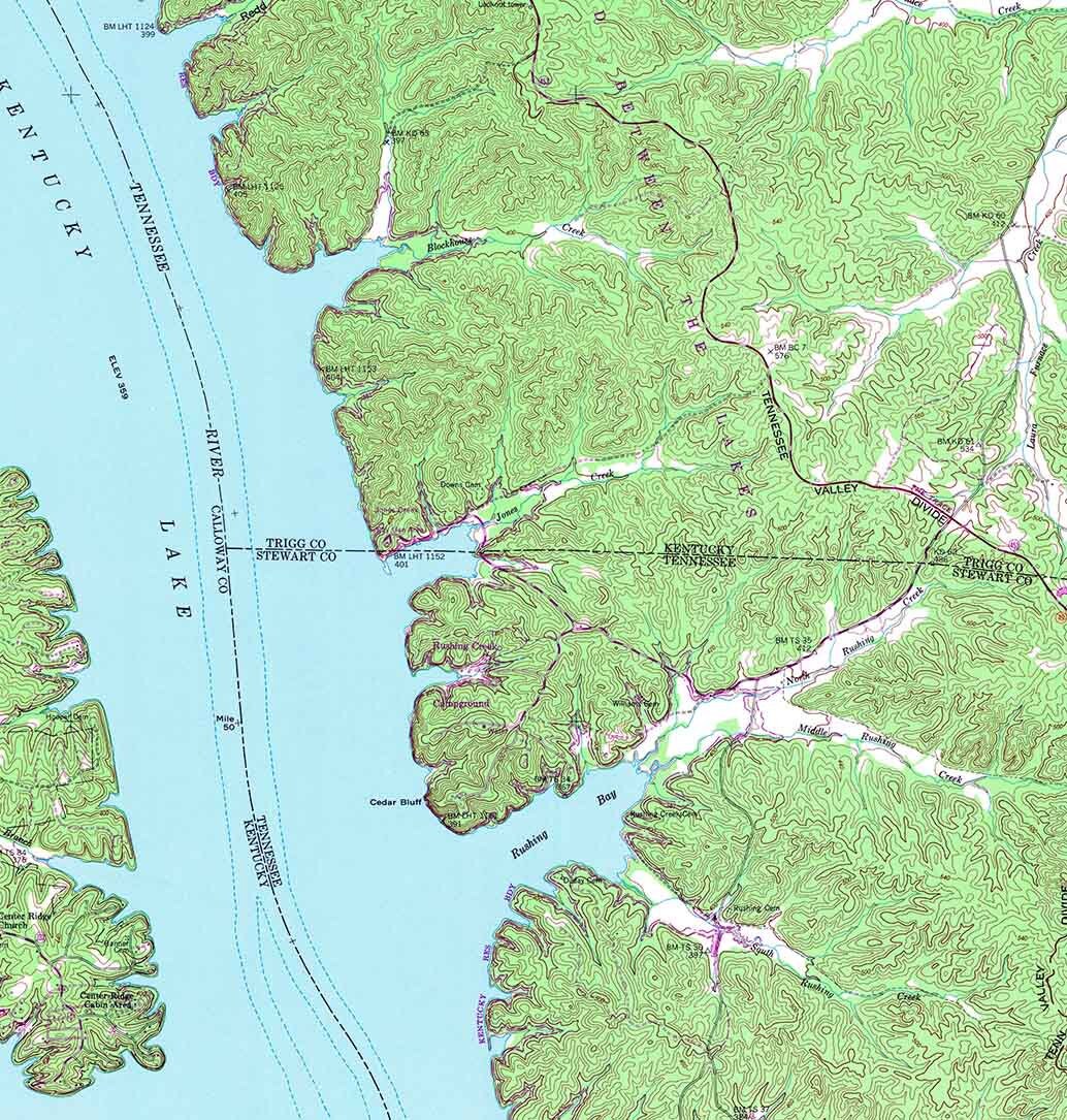 1950 Topo Map of Rushing Creek Kentucky