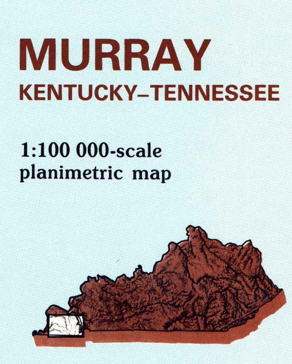 1986 Topo Map of Murray Kentucky Tennessee Mayfield Fulton