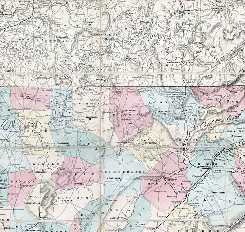 1862 Map of the State of Tennessee