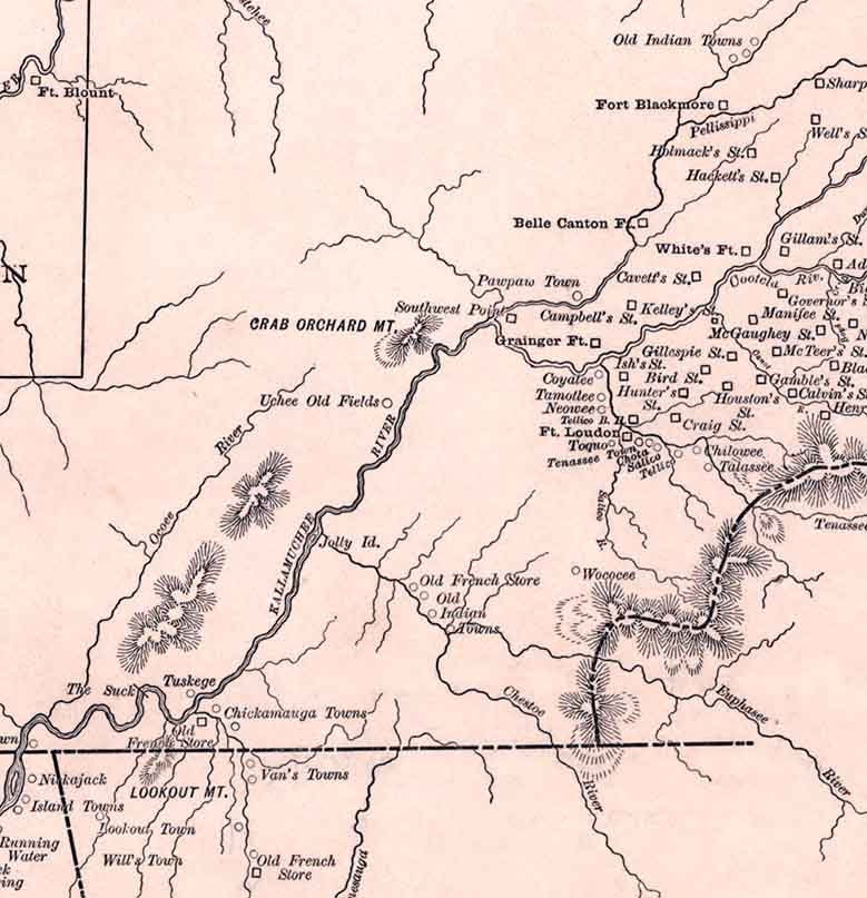 1886 Map of the State of Tennessee