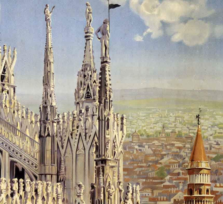 1920 Travel Poster of Milano Italy