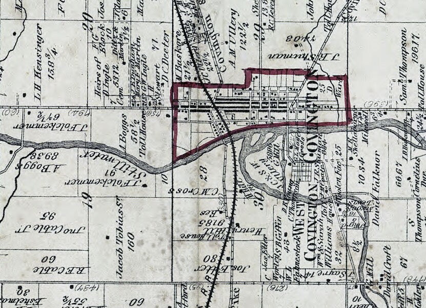 1871 Map of Newberry Township Miami County Ohio