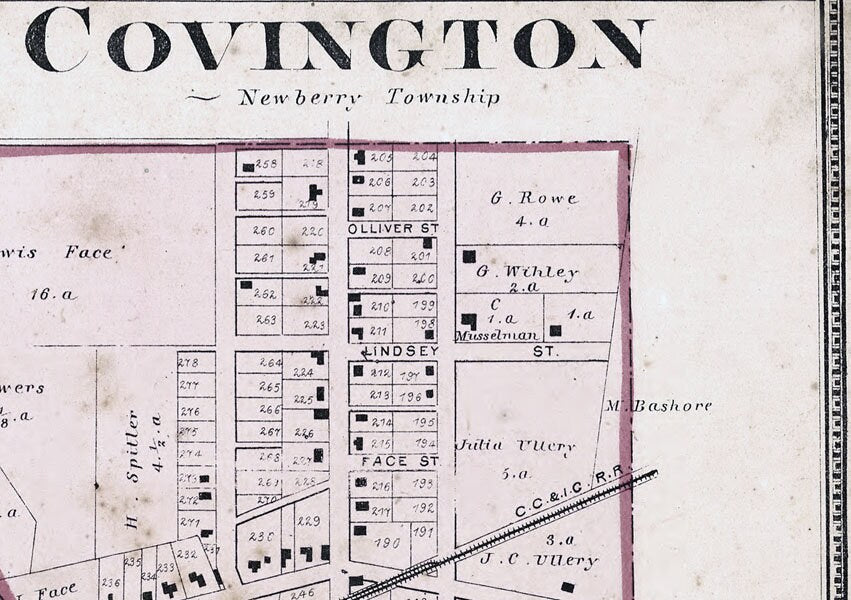 1871 Map of Newberry Township Miami County Ohio