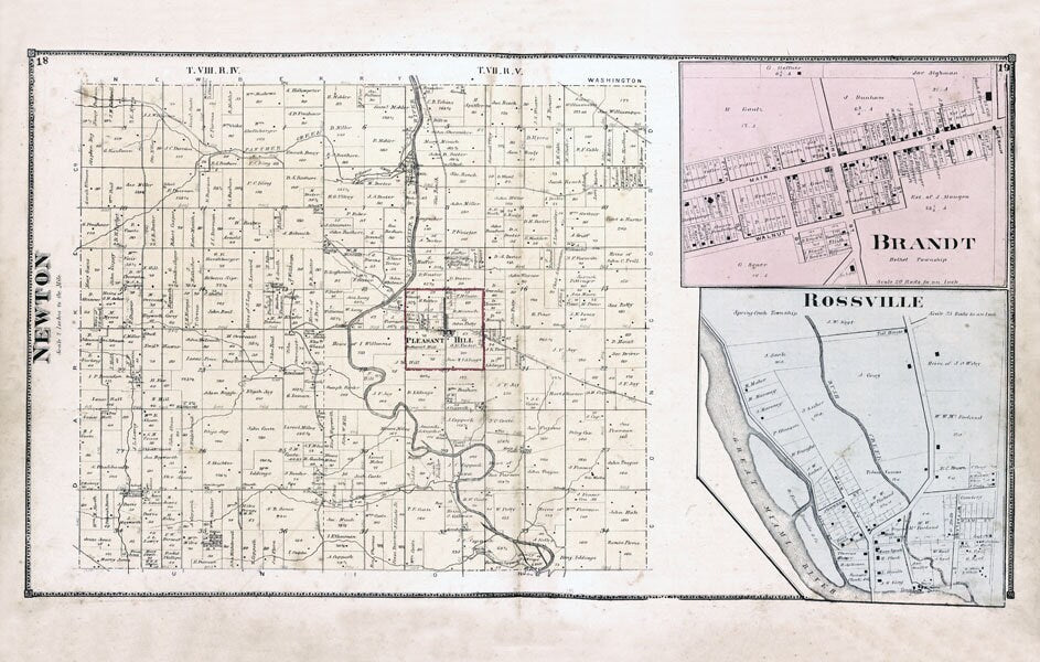 1871 Map of Newton Township Miami County Ohio