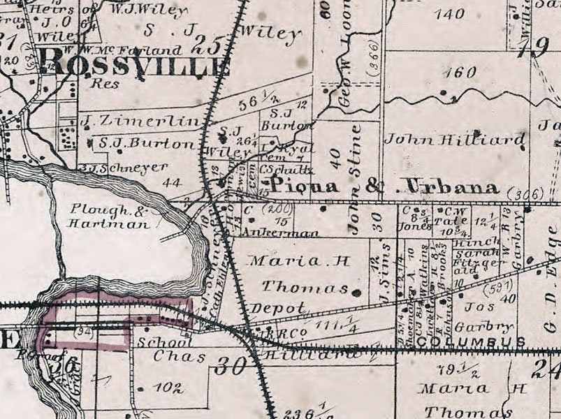 1871 Map of Spring Creek Township Miami County Ohio