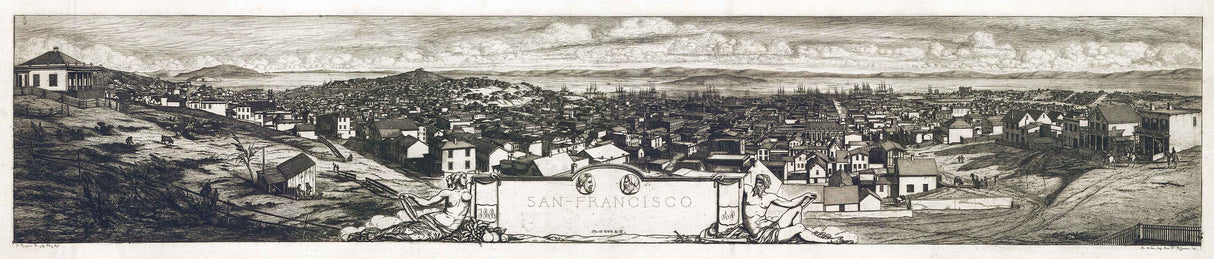 1856 Panoramic Map of San Francisco California
