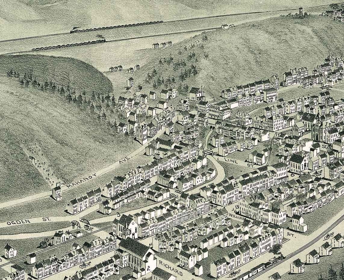 1889 Panoramic Map of Girardville Pennsylvania