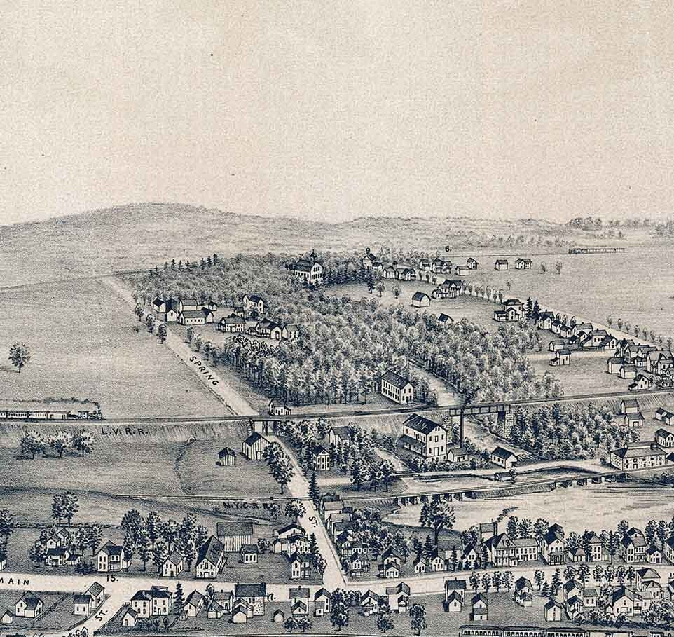 1892 Panoramic Map of Caledonia New York