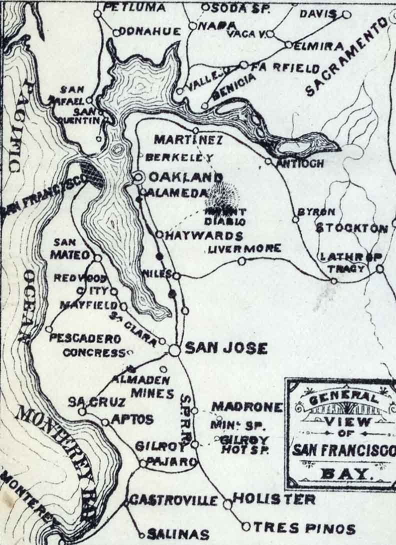 1882 Map of San Francisco Alcatraz San Mateo County