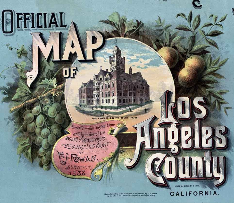 1888 Map of Los Angeles County California