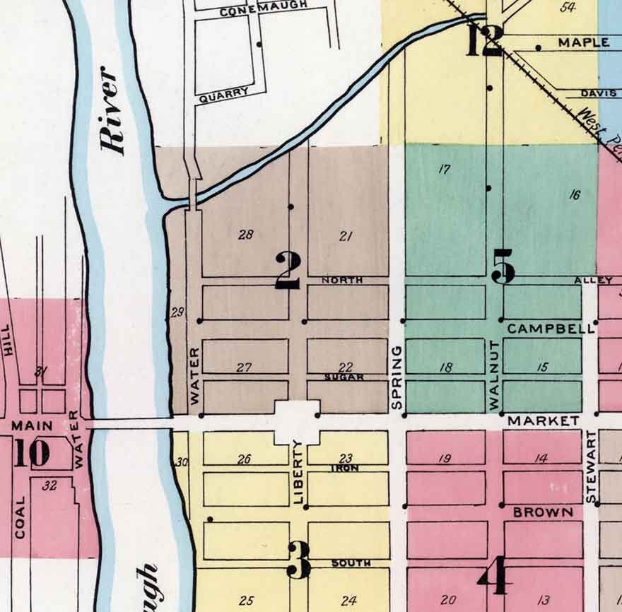 1897 Sanborn Map of Blairsville Indiana County Pennsylvania