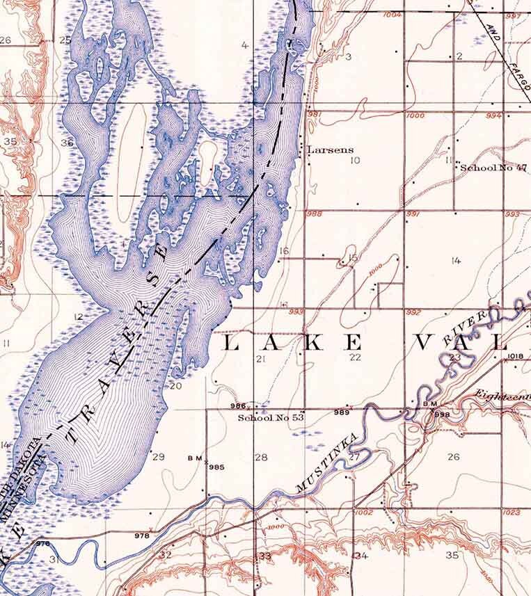 1915 Topo Map of White Rock South Dakota Minnesota