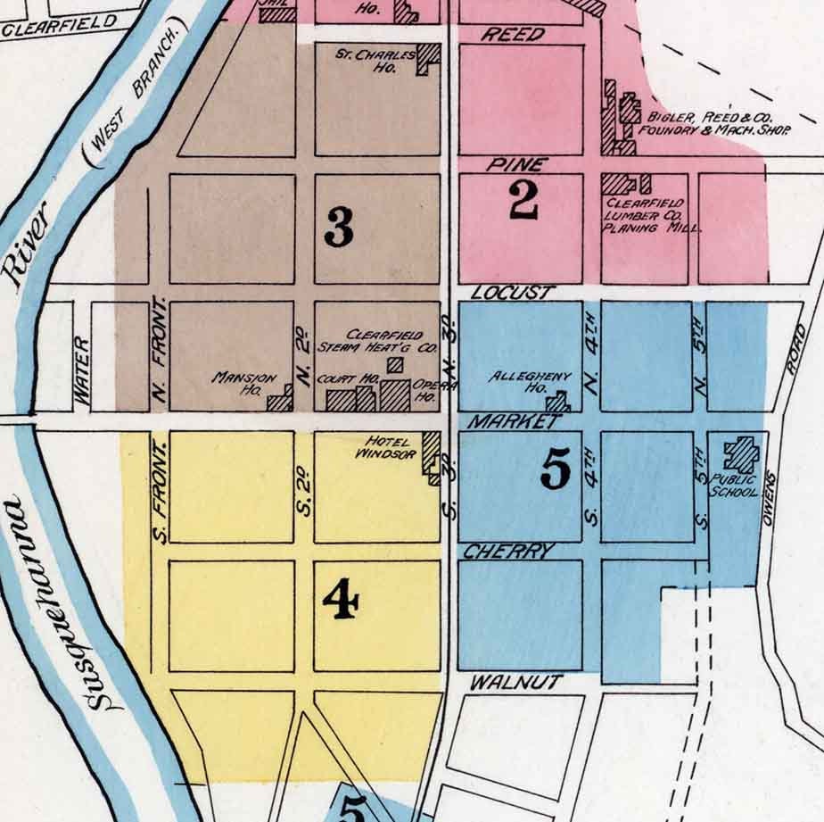 1892 Sanborn Map of Clearfield County Pennsylvania