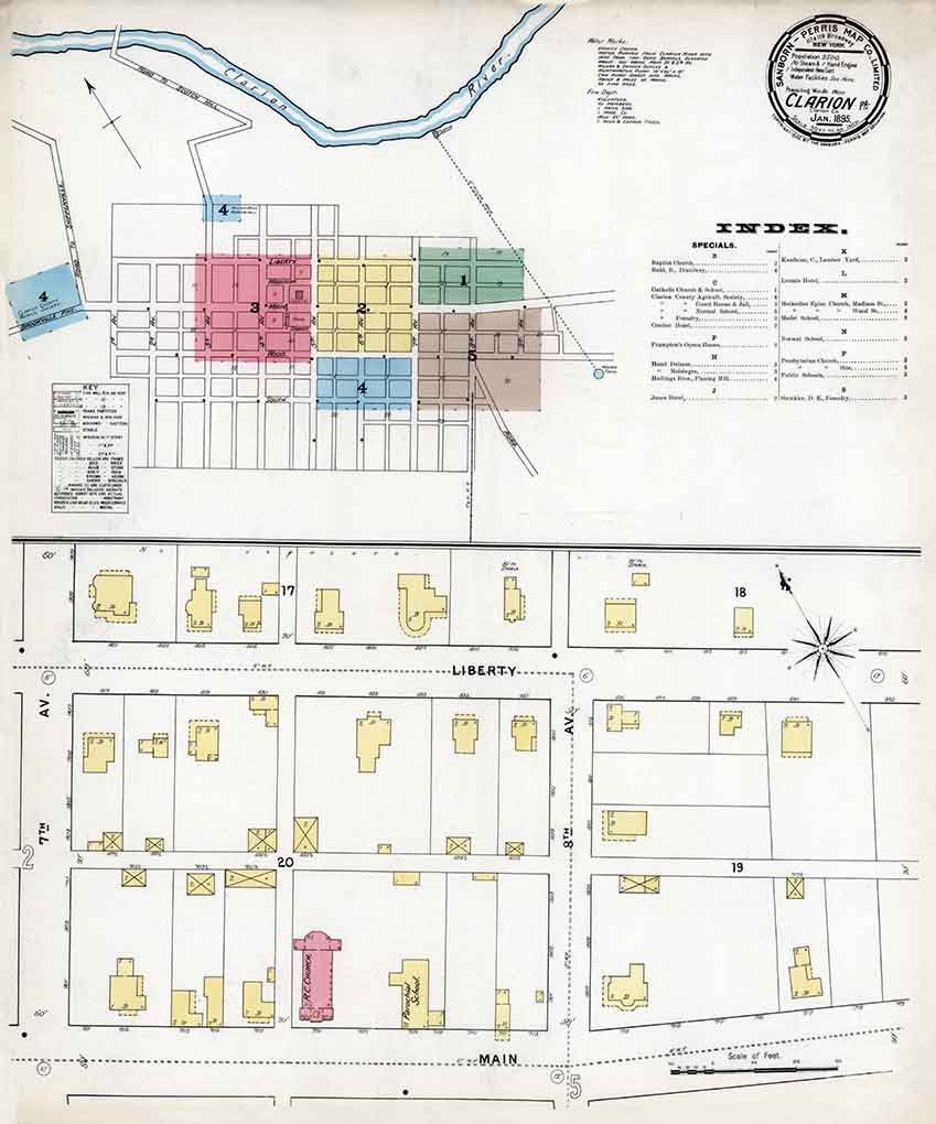 1895 Sanborn Map of Clarion County Pennsylvania