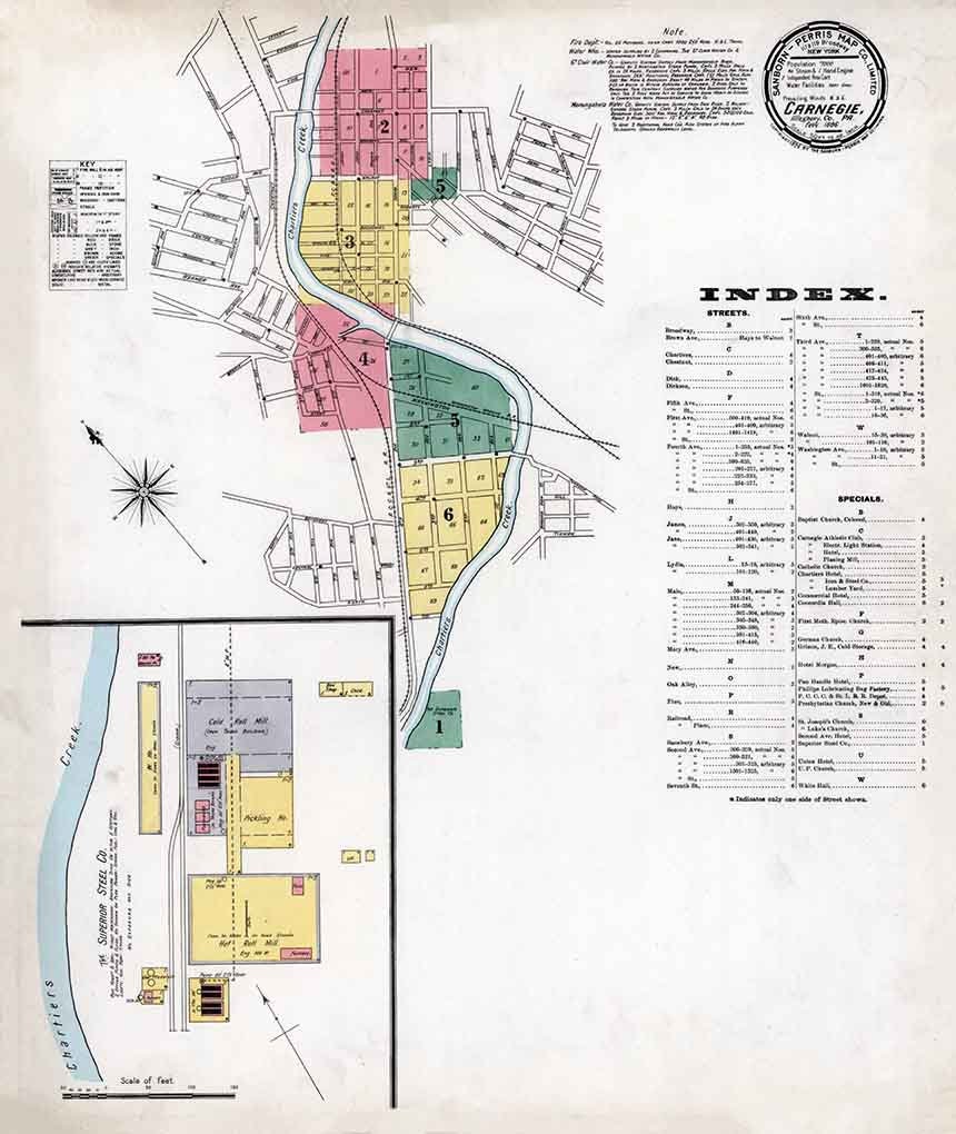 1896 Sanborn Map of Carnegie Allegheny County Pennsylvania