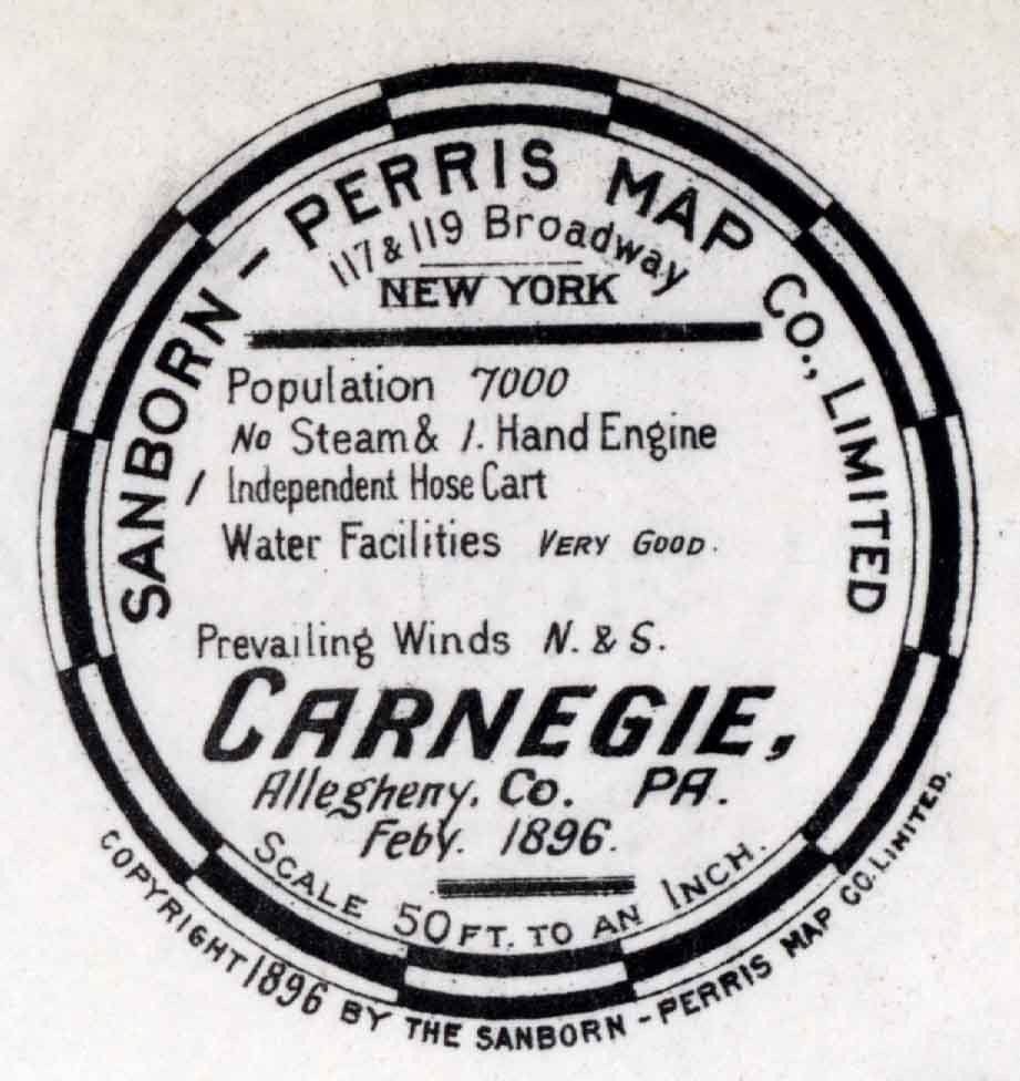 1896 Sanborn Map of Carnegie Allegheny County Pennsylvania