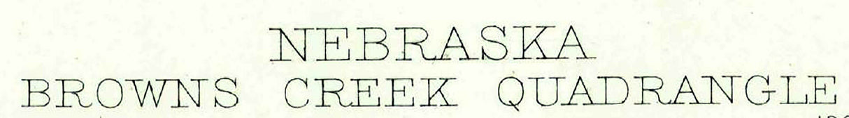 1896 Topo Map of Browns Creek Nebraska Gilchrist