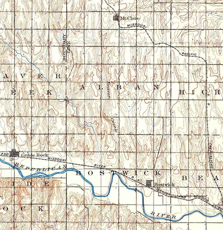 1898 Topo Map of Superior Nebraska