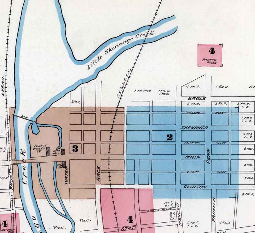 1888 Town Map of Greenville Mercer County Pennsylvania