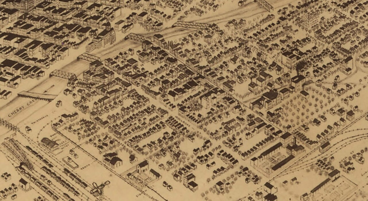 1881 Panoramic Map of Denver Colorado