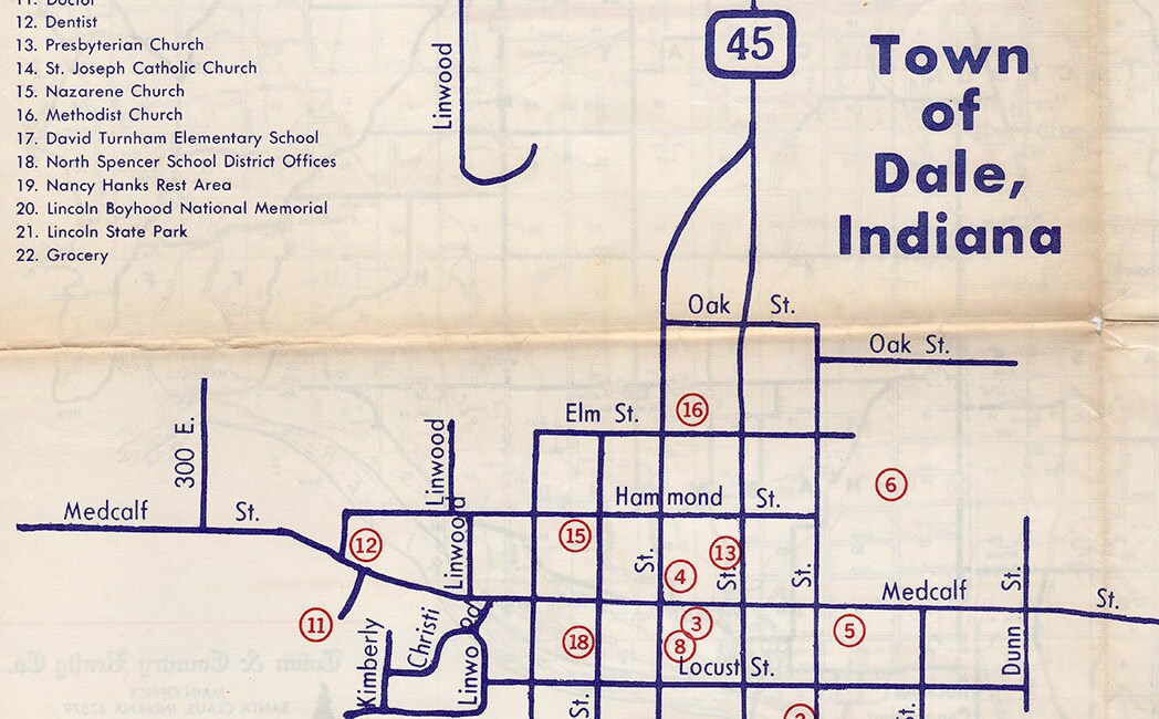 Town Map of Dale Spencer County Indiana