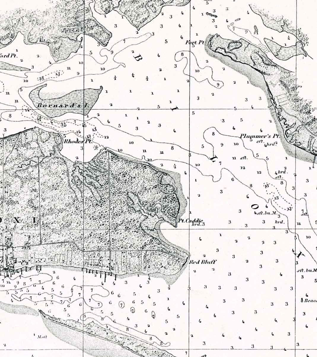 1976 Nautical Map of Biloxi Bay Mississippi