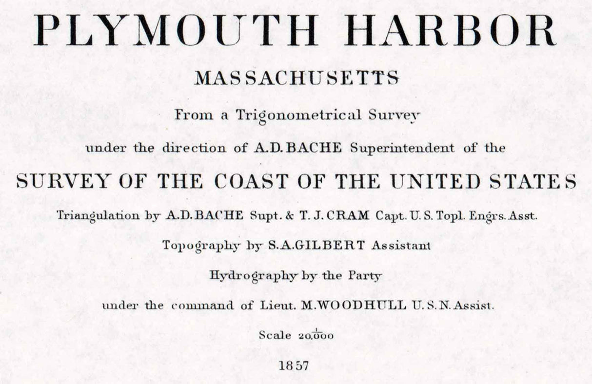 1857 Nautical Map of Plymouth Harbor Massachusetts