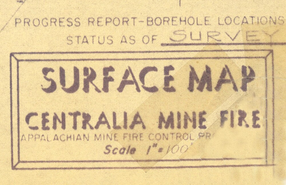 1967 Map of Centralia PA Coal Mine Fire