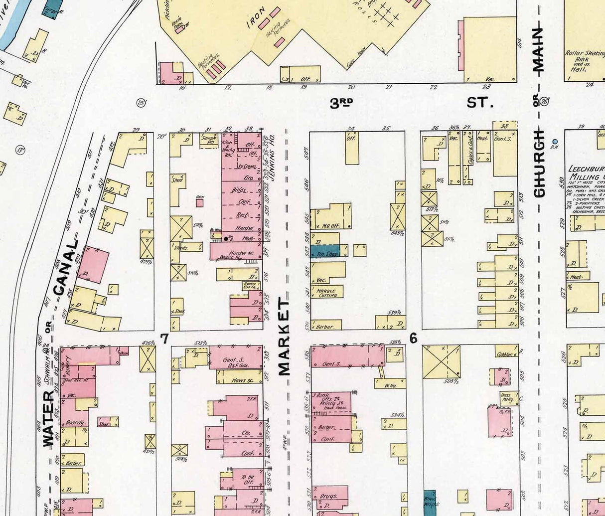 1891 Town Map of Leechburg Armstrong County Pennsylvania