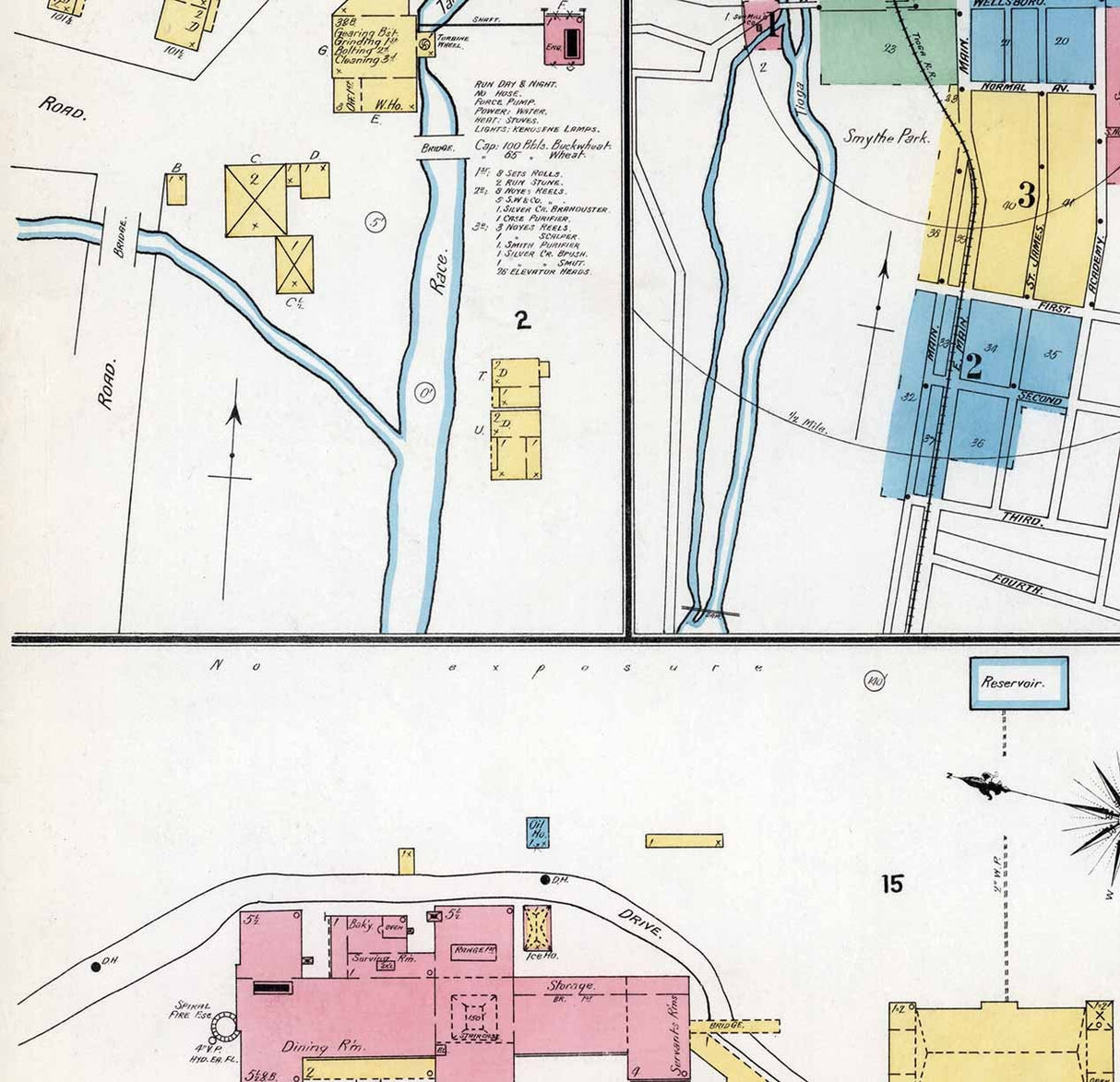 1892 Town Map of Mansfield Tioga County Pennsylvania