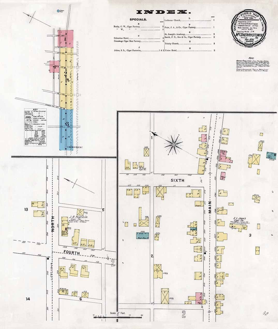 1894 Town Map of McSherrystown Adams County Pennsylvania