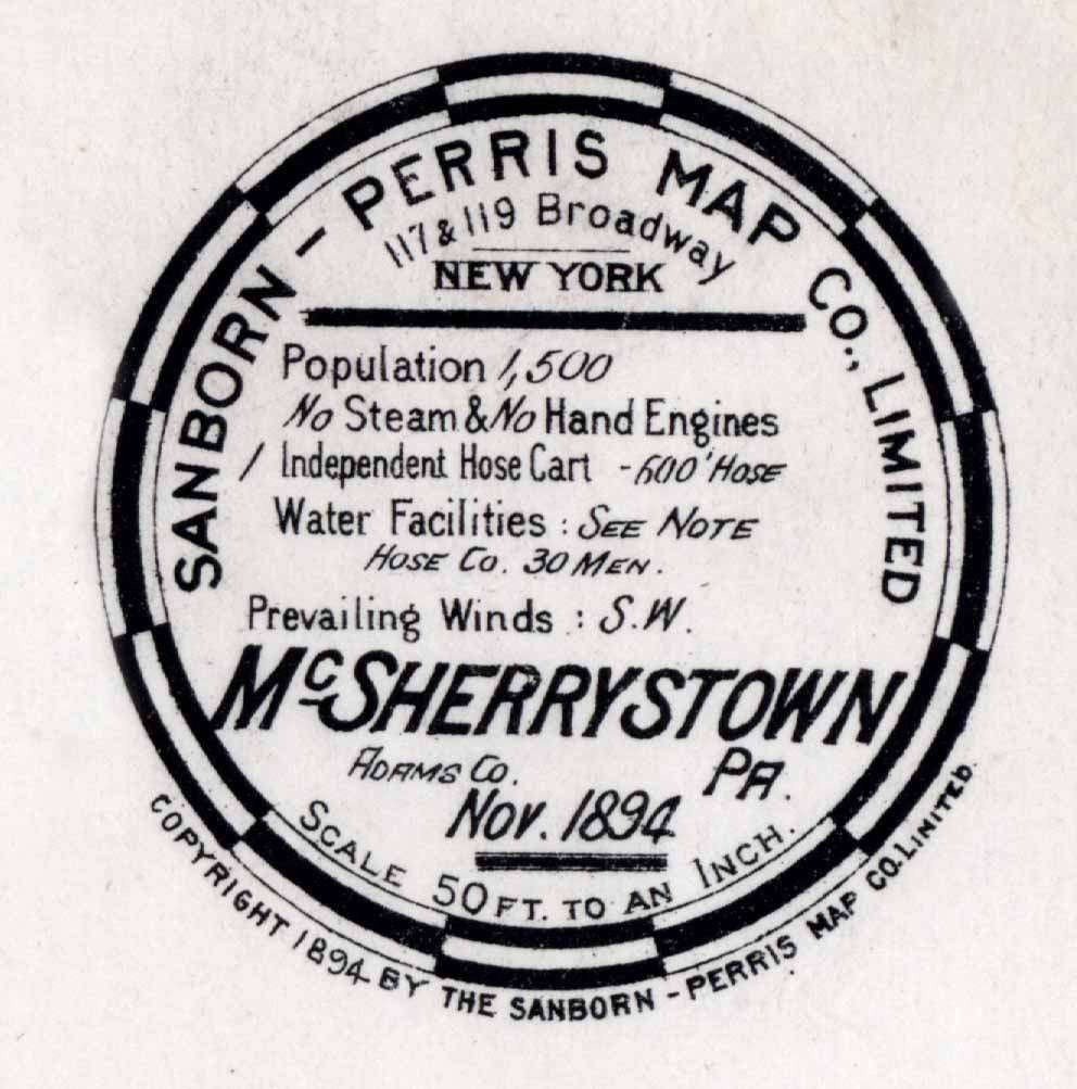 1894 Town Map of McSherrystown Adams County Pennsylvania