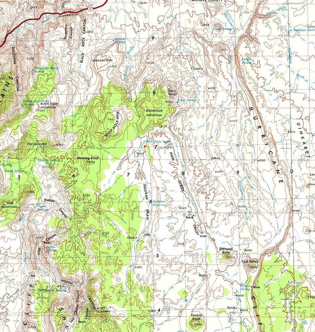 1953 Topo Map of Grand Canyon Arizona Kaibab National Forest
